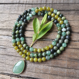 Perline in Quarzo Verde Fragola da 8mm, Ciondolo in Avventurina, Braccialetto di Preghiera Spirituale, Nuovi Inizi, Yoga, Collana per Meditazione - Product Image 4