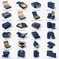 Boîte cadeau rigide pliable magnétique de luxe personnalisée, avec motif imprimé, en or marine et feuille d'or, pour vêtements et chaussures