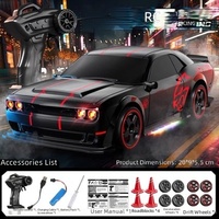 Voiture de course télécommandée RC 1:24 à quatre roues motrices, haute vitesse, drift, Hellcat, jouet pour enfants, coffret cadeau, matériau ABS, éclairage