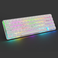 Keyboard Mekanik Profil Rendah Aluminium Tri-Mode RGB Backlit Tombol Taktil Senyap Ultra-Tipis 68 Tombol 65% Keyboard Gaming Nirkabel