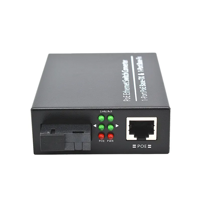 Daoston konverter Media Transceiver POE, kelas industri Gigabit 1 Port optik 1 saklar jaringan Port listrik