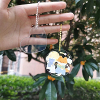 Porte-clés transparent personnalisé avec LOGO, en acrylique, à paillettes, 10 pièces