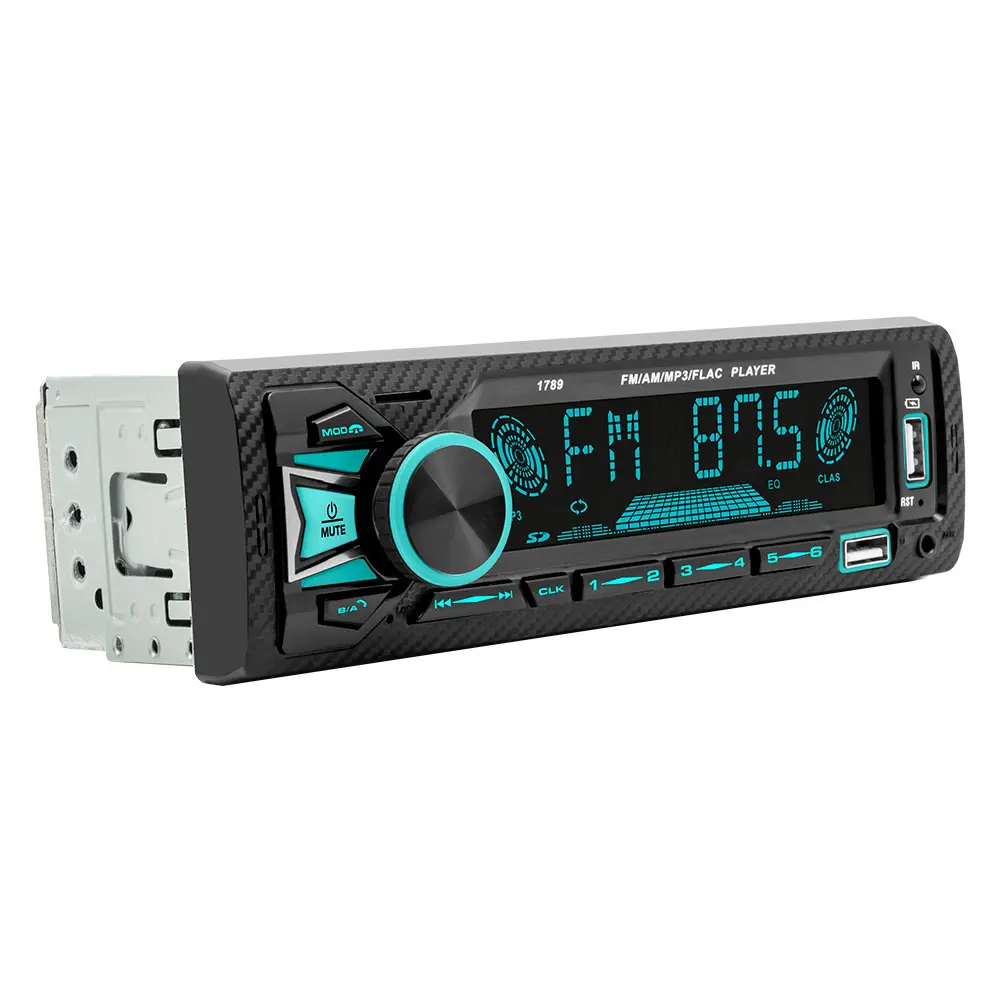 إصدار محدّث عالي القوة 7 ألوان زر تغيير راديو السيارة مشغل صغير مشغل الصوت MP3 شحن USB جهاز التحكم عن بعد للسيارة
