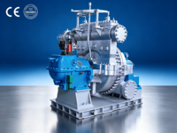 Turbine à vapeur industrielle Bowzon 8MW Série C à condensation par extraction avec unité de réduction de vitesse 25000V 60Hz, écologique, au gaz naturel