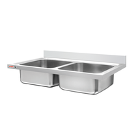 Évier de cuisine double en acier inoxydable pressé pour restaurant, fournisseur saoudien, comptoir de table, évier commercial, comptoir de table, directement de l'usine