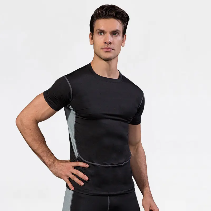 Vêtements de sport personnalisés pour hommes Gym Top Tech Chemises Séchage rapide Cool Workout Stretch Running T-shirts Compression Sports Top