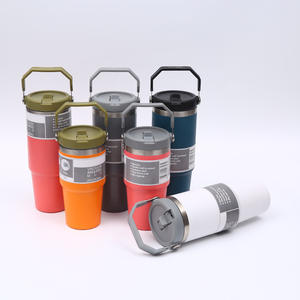 Nouvelle grande gourde de sport en acier inoxydable 2025, bouteille d'eau à double paroi isolée sous vide, 500 ml, gourde de voyage d'extérieur avec poignée et paille - Product Image 2