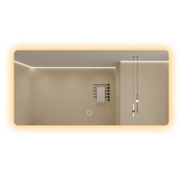 Miroir de salle de bain carré anti-buée de style nordique avec écran tactile LED et miroir de maquillage mural intelligent