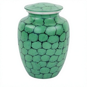 Urnes funéraires en aluminium à motifs verts et noirs Avenue Sac en velours gratuit - Product Image 1