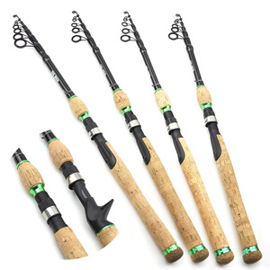 Canne à pêche télescopique Wildtrek 24T en carbone haute performance 1,8M-2,7M, action rapide, guides en céramique, canne spinning portable pour la pêche en lac, ruisseau et au bar. - Product Image 1