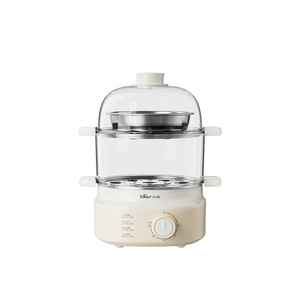 Vaporera de huevos de doble capa Little Bear con temporizador, vaporera eléctrica blanca para cocinar desayunos - Product Image 3