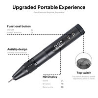 Elesecret Stylo perceuse à ongles électrique professionnel 35k tr/min, corps en aluminium doré rechargeable avec garantie de 13 mois
