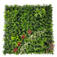 Panneau mural vertical de 20 pouces en mousse de pierre, imitation granit, mousse et rose artificielle, pour culture de plantes en intérieur, pour aménagement paysager et protection de la vie privée