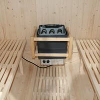 Harga Pabrik Ruang Sauna Kayu Solid Luar Ruangan Ruang Sauna Tradisional Finlandia Dengan Tungku Sauna Elektrik