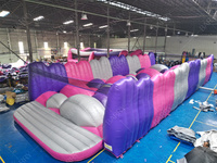 Château gonflable commercial, jeu sportif, parcours d'obstacles Ninja Run gonflable de 5 km pour adultes