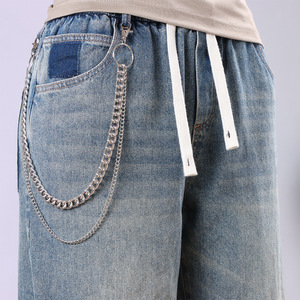 Double Layer Metal Pants <b>Chain</b> Zinc Alloy Hip Hop Style Waist <b>Chain</b> For Jeans Daily Wear - Product Image 1