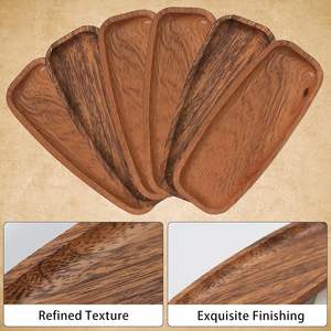 Bandeja Ovalada Clásica de Madera Maciza de Acacia Color Marrón Lumina, Ligera, Apilable, para Comida/Snacks/Aperitivos, Joyería, Uso General, Hecha de Madera - Product Image 3