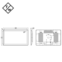Moniteur industriel 27 pouces IPS LED blanc 1000 nits avec haut-parleur intégré pour ordinateur de bureau, entrée HD VGA