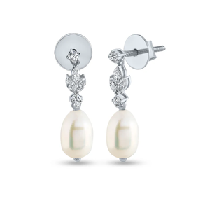 Boucles d'oreilles en perles de diamant de qualité supérieure de style goutte longue conçues pour améliorer les tenues de soirée et de cérémonie Fournisseur indien - Product Image 1