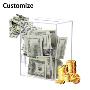 Lợn tiết kiệm bằng acrylic trong suốt, dành cho người lớn và trẻ em, hộp tiết kiệm bằng acrylic lớn có khóa - Product Image 1