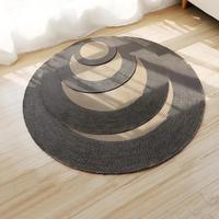 Großhandel Natürlicher Jute Handgewebter Runder Teppich mit Konzentrischem Kreismuster Dekorative Bodenmatte für Wohnzimmer Schlafzimmer