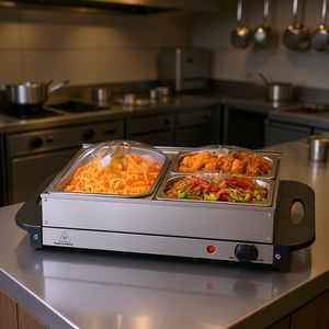 Silver Electric <b>Buffet</b> <b>Server</b> 14 X 14 Inch Portable Stainless Steel Chafing Dish With Temp Control Model D0100HAM7XY - Product Image 2