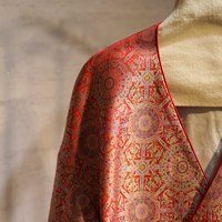Nouvelle veste ample et polyvalente en soie de mûrier brodée, style chinois, col en V, manches longues, avec pompons rouges 9839