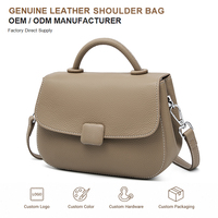 Sac à bandoulière et à poignée en cuir pleine fleur fait main pour femme, avec surpiqûres contrastées et rabat, idéal pour le quotidien