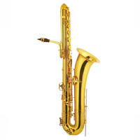 Eastern Music Professional B Flat Bass Saxophone Gold Lacquered Brass Body Woodwind Instrument Custom Engraving