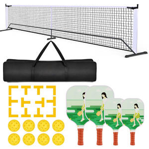 Set de Red de Pickleball con 4 Palas y 8 Pelotas, Equipo Portátil para Cancha al Aire Libre para Diversión Familiar - Product Image 1