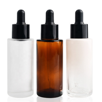 Flacon de pulvérisation à pompe compte-gouttes en verre de 30ml 1oz 2oz 3oz avec boîte en papier pour emballage cosmétique avec logo imprimé personnalisé