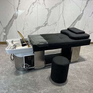 High Quality Stainless Steel Base Shampoo <b>Chair</b> <b>with</b> <b>Storage</b> Water Circulation for Barber Shops Dining Park & Exterior Use - Product Image 6