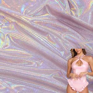 Mystiqueホログラムキラキラ箔伸縮性ニットナイロンスパンデックスエラスタン生地ビキニビーチ水着生地 - Product Image 1