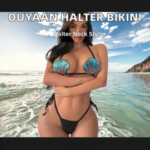 High Quality Women's Halter Neck Print <b>Bikini</b> <b>Set</b> Fashion Beachwear Two Piece Swimwear OEM ODM Factory Wholesale Supplier <b>Plus</b> - Product Image 2