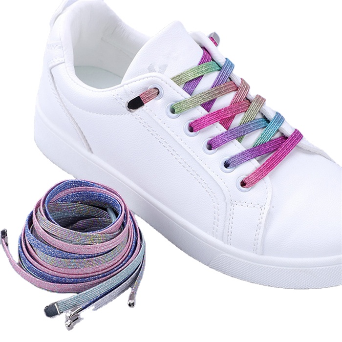 Индивидуальные цветные модные плоские шнурки из полиэстера, плоские шнурки с принтом на заказ, шнурки с металлической пряжкой