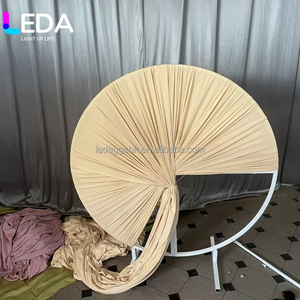Fondo Redondo de Tela LEDA Color Crema, Decoración Clásica para Escenarios de Boda, Ligero, Hecho a Mano, para Fiestas y Eventos - Product Image 2