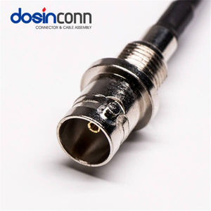 Cable <span class=keywords><strong>BNC</strong></span> de Conexión a Panel, Hembra, Crimpado, 180 Grados, Coaxial, Recto, Montaje Frontal, con RG316 a TD - Product Image 2