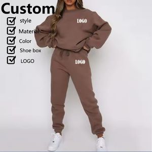 Conjunto Deportivo Personalizado con Logotipo, Sudadera y Pantalones Deportivos de Felpa para Entrenamiento, Fitness, Tallas Grandes, para Mujer - Product Image 6