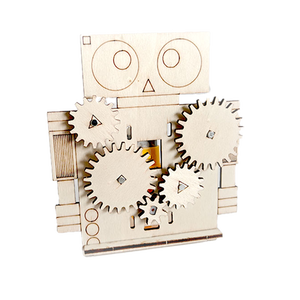 Kit d'assemblage de robot à engrenages en bois Hanwenge Factory Direct - Jouets éducatifs STEM <span class=keywords><strong>Montessori</strong></span> pour enfants de 4 à 14 ans, commande manuelle - Product Image 1