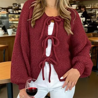 Nouveau cardigan en maille 500g respirant et anti-boulochage, col rond, couleur unie, décontracté, idéal pour les trajets quotidiens