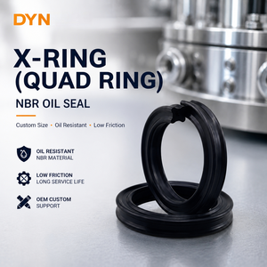Joint torique <span class=keywords><strong>DYN</strong></span> X Ring Quad Ring NBR FKM à faible friction, anti-rotation, résistant à l'huile, version améliorée pour cylindre hydraulique et pneumatique - Product Image 2