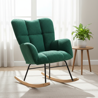 Fauteuil à bascule moderne nordique, décontracté, écologique, durable, avec base en bois massif pour salon, chambre à coucher, hôtel (3 ans