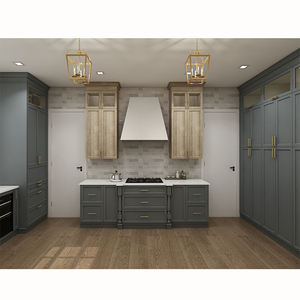 الحديثة الأوروبية المخصصة الجدار إلى الجدار أفكار تخطيط المطبخ فعالة خزائن الزجاج الأبيض - Product Image 3