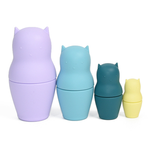 Juguetes Educativos de silicona para apilar a la muñeca, juguete para apilar a un bebé con forma de gato, sin BPA, nivel de grado alimenticio - Product Image 2