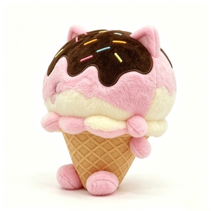 Peluche personnalisée en forme de crème glacée, peluche alimentaire, peluche chat en forme de crème glacée, animal en peluche en forme de cornet de crème glacée - Product Image 2
