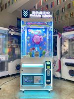 Machine à prix à roue à bulles à fort potentiel de revenus, avec cabinet entièrement transparent sur le thème de l'océan, pour arcade commerciale, à monnayeur et éclairage néon RGB