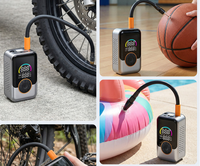 Compresseur d'air portable 3-en-1 amélioré pour pneus de voiture avec batterie externe, éclairage LED et arrêt automatique – Pompe à air sans fil pour voiture