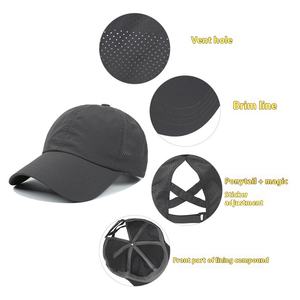 À séchage rapide respirant maille queue de cheval casquette de Baseball réglable Sports de plein air chapeau de <span class=keywords><strong>soleil</strong></span> pour les femmes Logo personnalisé broderie - Product Image 4