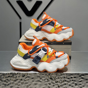 Chaussures à plateforme à lacets pour hommes 2026 Nouvelle collection été en maille respirante à semelle épaisse confortable rehaussant la taille Tendance Mode Sport Décontracté - Product Image 5