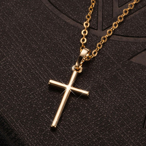 <b>Cross</b> Pendant Necklace Gold And Silver Zinc Alloy Geometric Design Unisex Fashion Jewelry <b>Chain</b> For Daily Wear - Product Image 4
